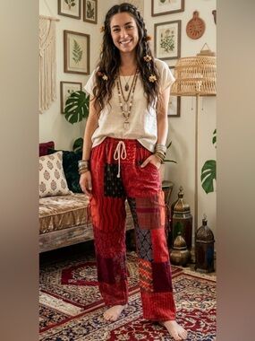 Women’s Boho Patchwork Pants NWOT